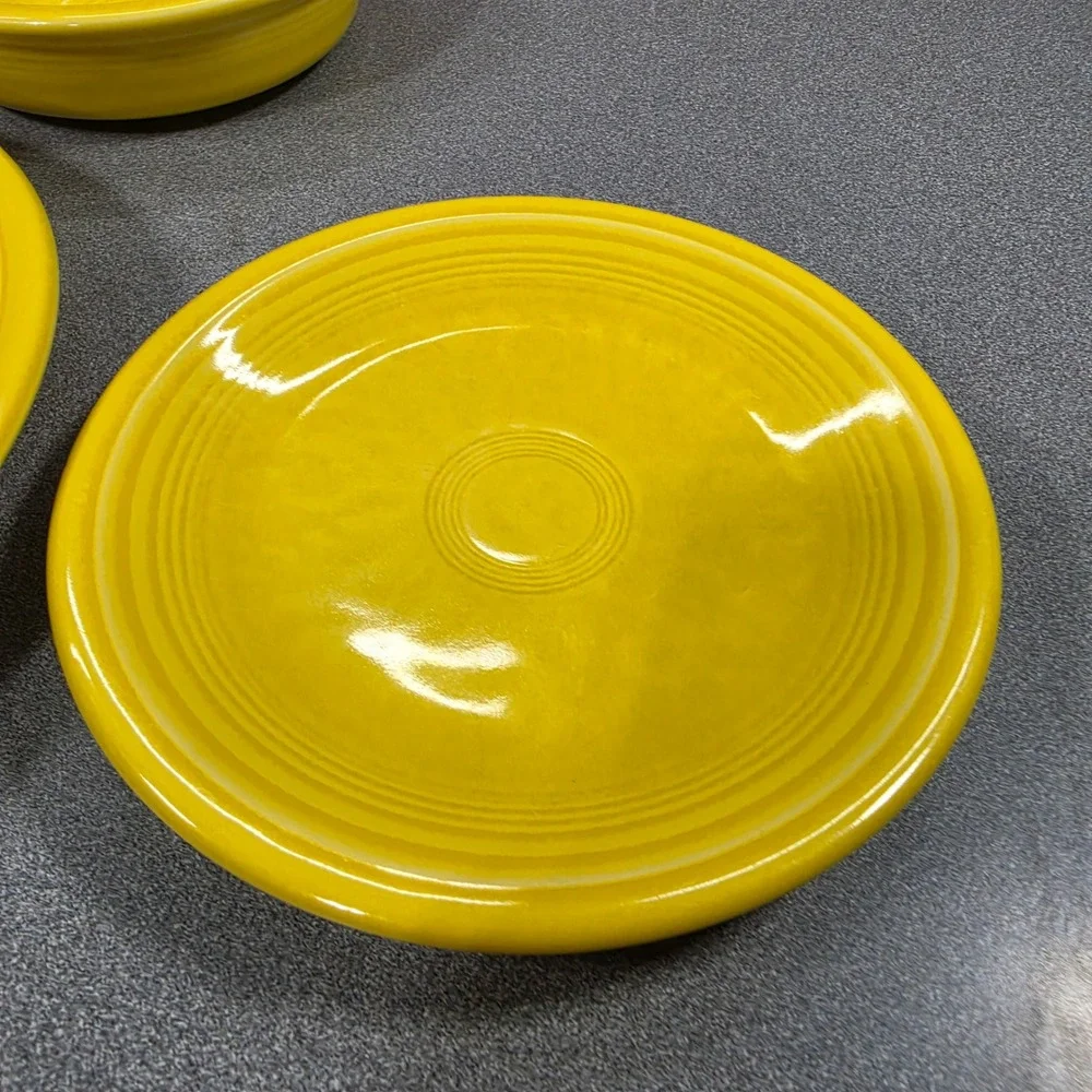 Fiestaware 3 Piece Dinnerware Set Sunflower Yellow Plates and Bowl Excellent